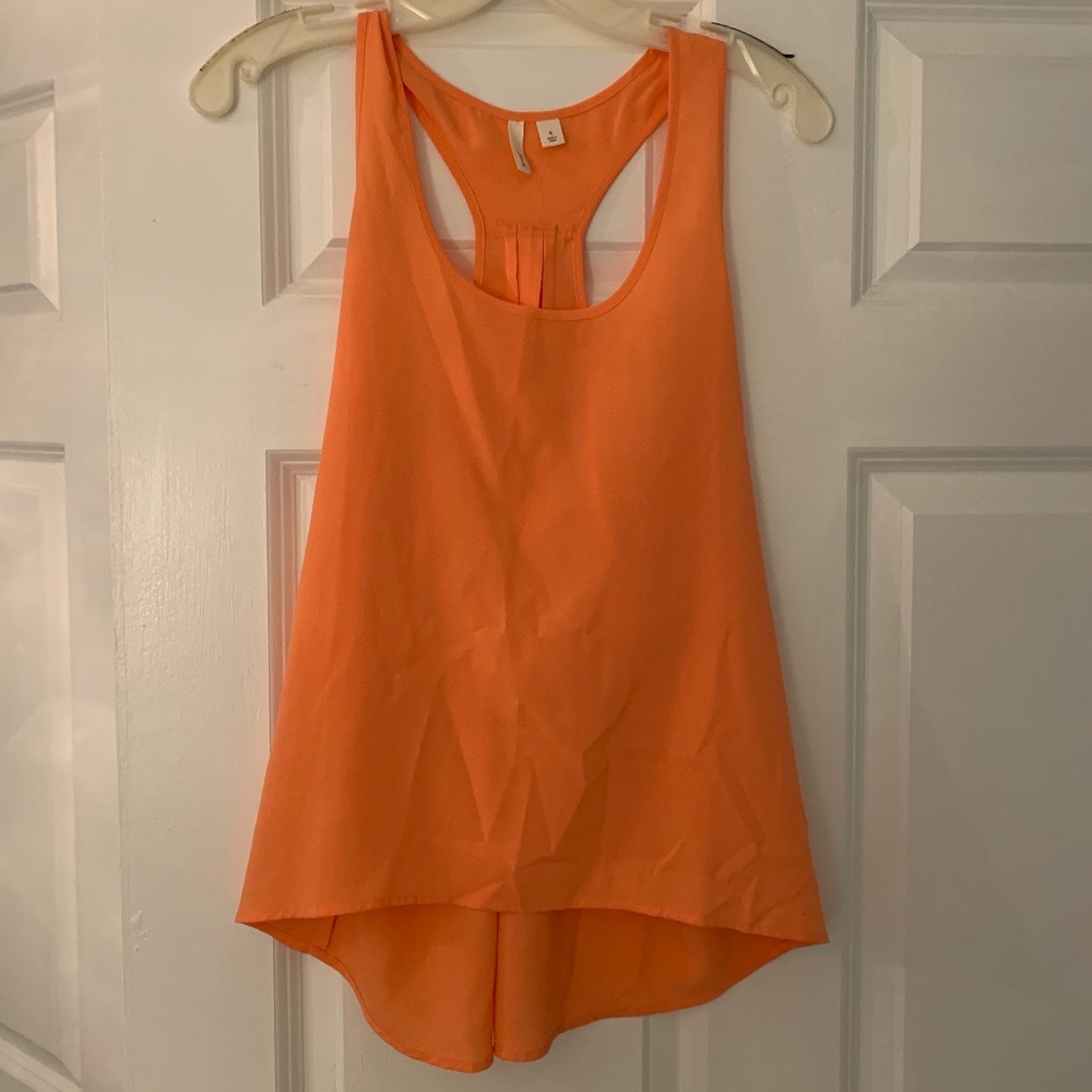 Orange sheer tank top